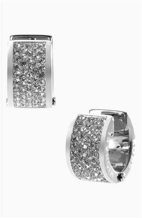 michael kors brilliance crystal hoop earrings|Michael Kors hoop earrings sale.